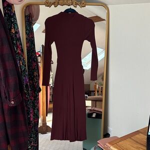 Forever New Rich Burgundy Long Sleeve Dress